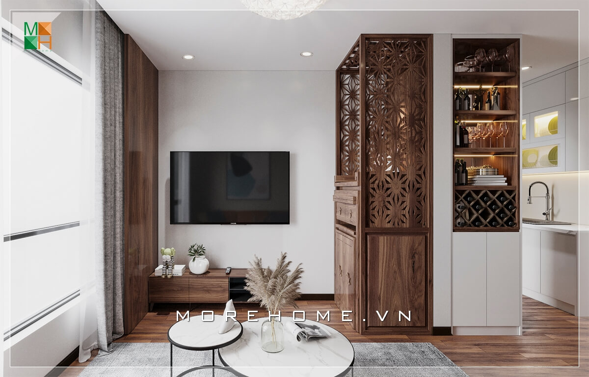 Mẫu tủ kệ gỗ trang trí với chạm khắc họa tiết đẹp mắt và độc đáo. Chiêm ngưỡng các mẫu thiết kế phòng khách ưa chuộng nhất hiện nay