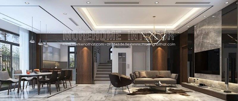 Trang trí nội thất biệt thự cao cấp hiện đại, lối bố trí khoa học giữa đồ gỗ nội thất mang lại không gian sang trọng, xứng tầm đẳng cấp chủ nhân ngôi nhà