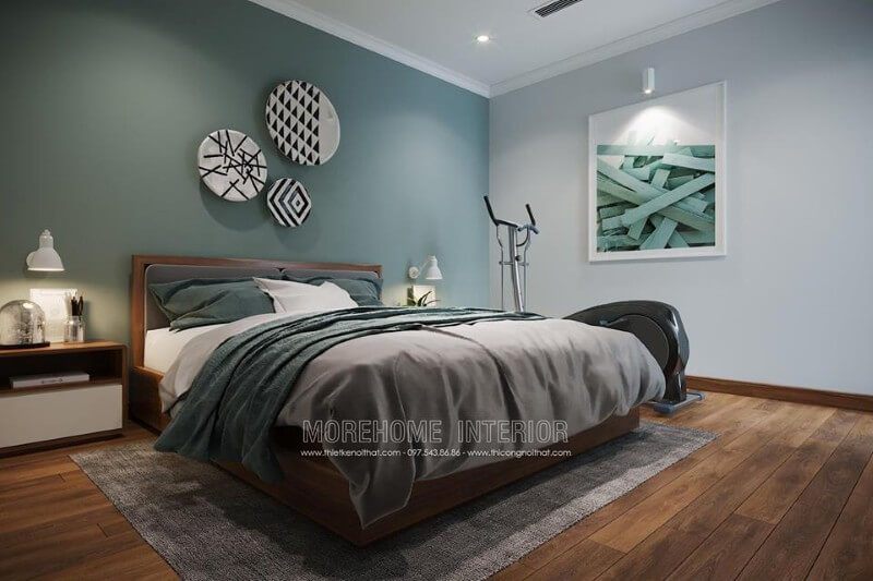 Chiếc giường ngủ gỗ hiện đại cung cấp cho bé một không gian thoải mái nhất để nghỉ ngơi.